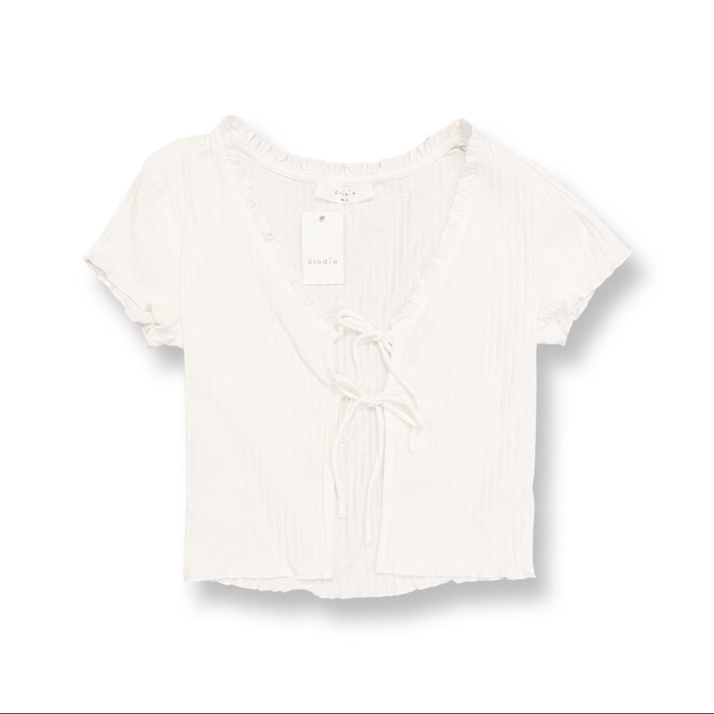 Elodie Short Sleeve Double Tie Front Tee